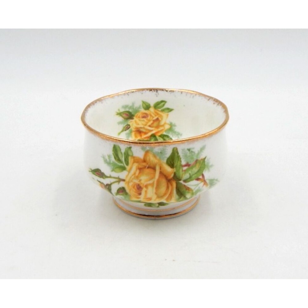 Royal Albert Bone China Yellow Tea Rose Open Sugar Bowl England  3 Inch